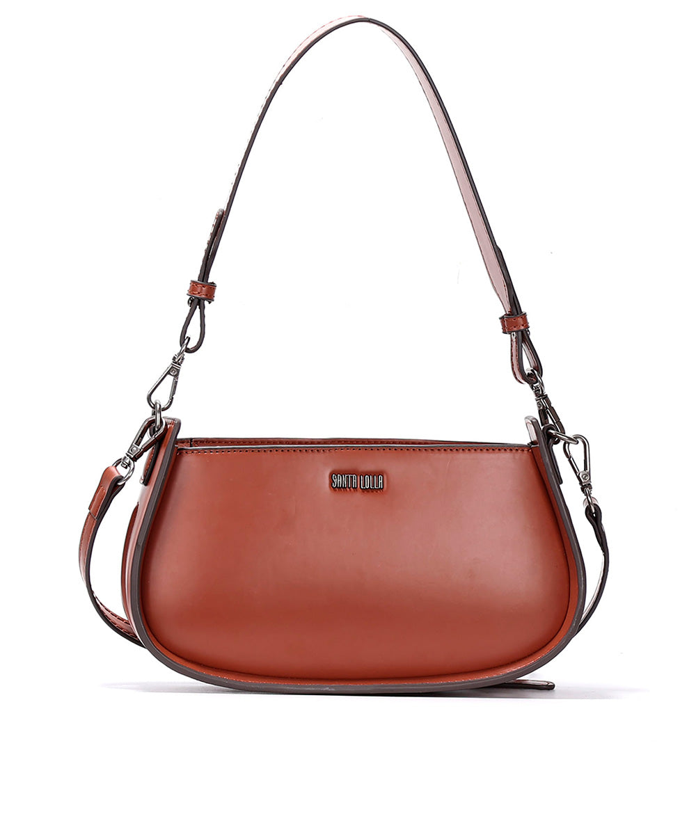 Bolsa Transversal Santa Lolla Marrom Cinamon Alça Mão