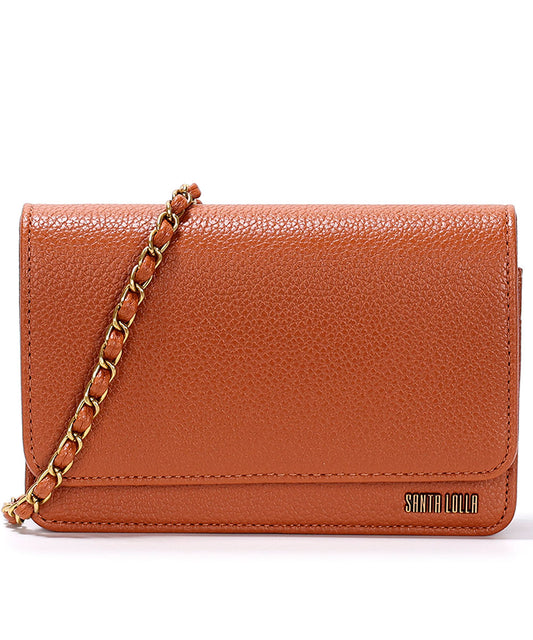 Bolsa Transversal Santa Lolla Marrom Cinamon Correntes