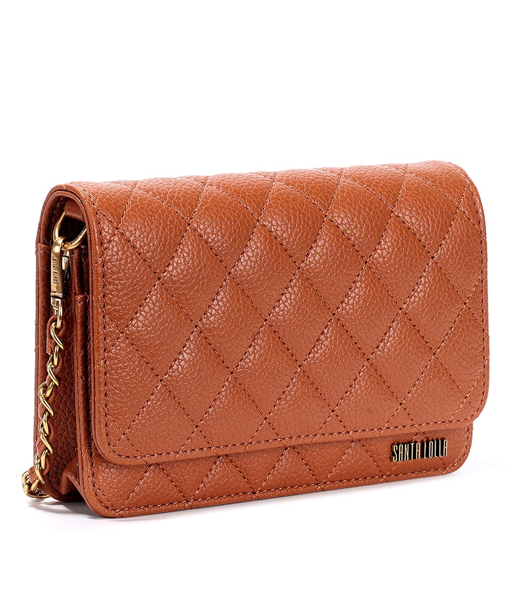 Bolsa Transversal Santa Lolla Marrom Cinamon Correntes