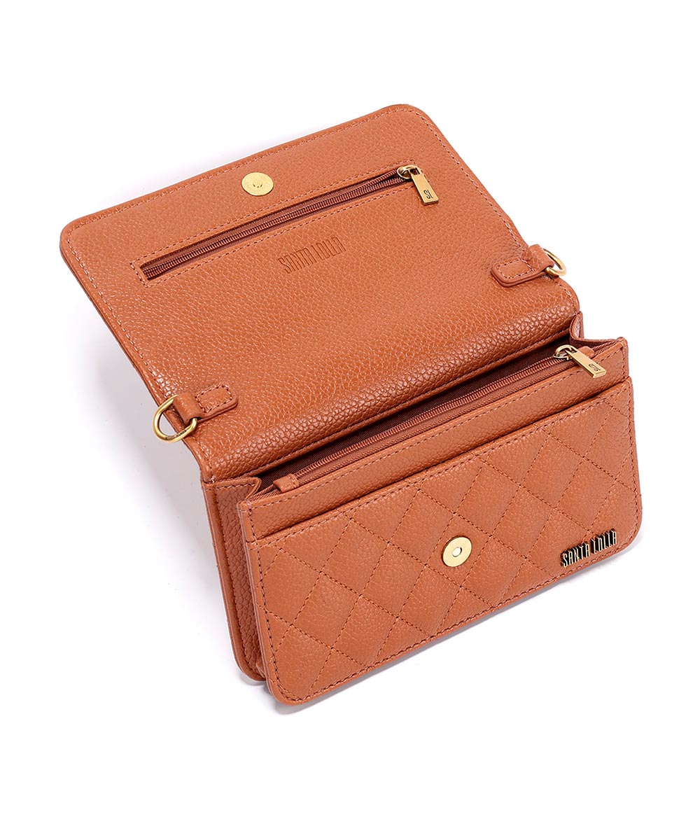 Bolsa Transversal Santa Lolla Marrom Cinamon Correntes