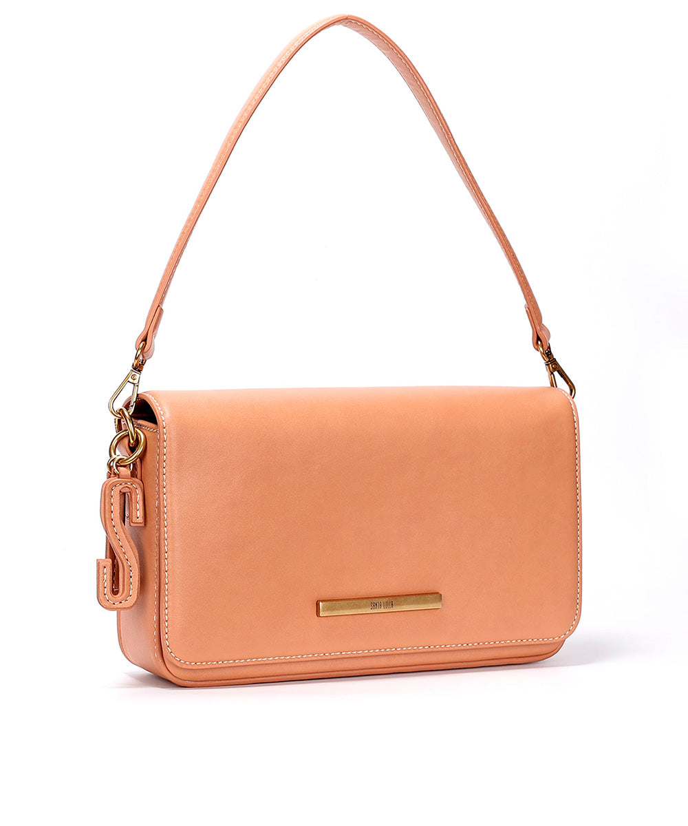 Bolsa Transversal Santa Lolla Marrom Cognac Chaveiro