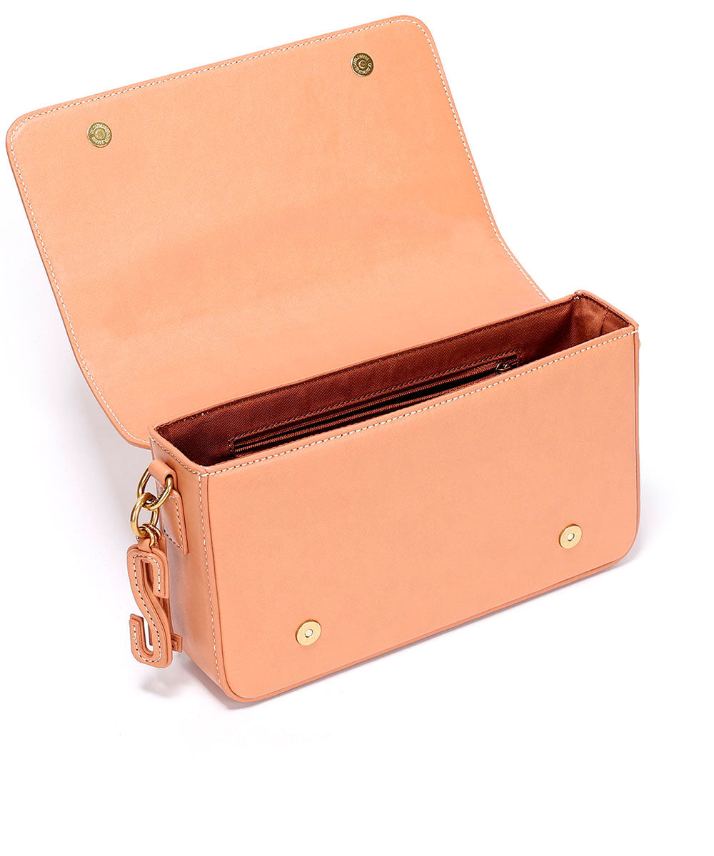 Bolsa Transversal Santa Lolla Marrom Cognac Chaveiro