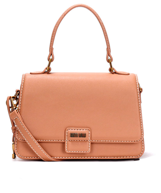 Bolsa Transversal Santa Lolla Marrom Cognac Pesponto