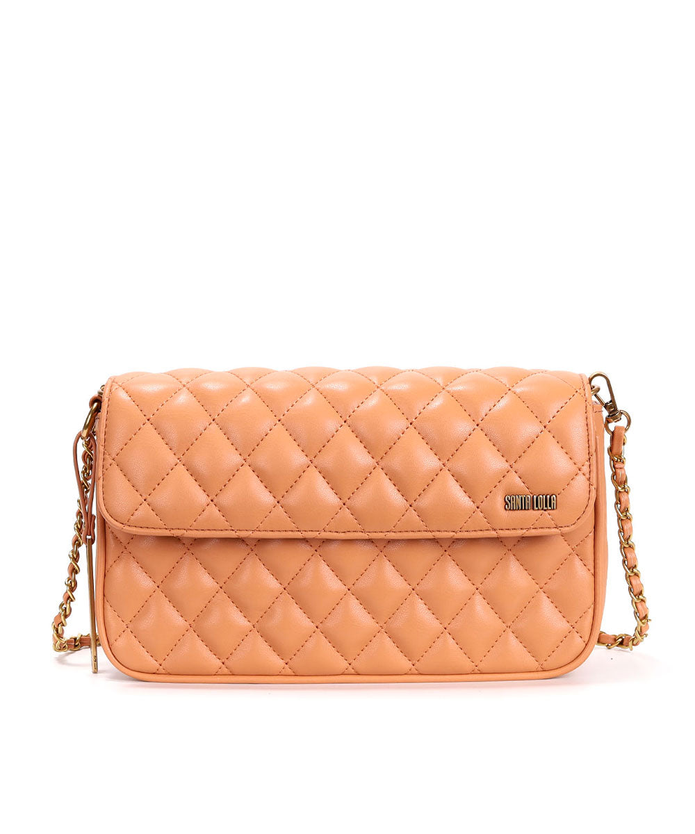 Bolsa Transversal Santa Lolla Marrom Matelassê