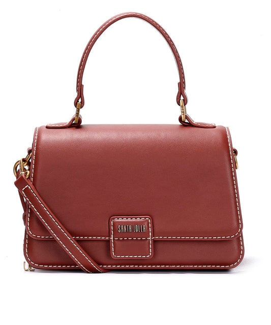 Bolsa Transversal Santa Lolla Marrom Pesponto