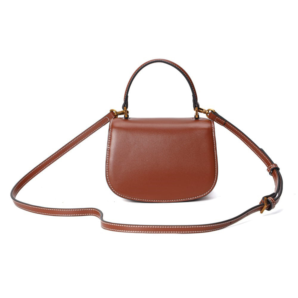 Bolsa Transversal Santa Lolla Marrom Pespontos