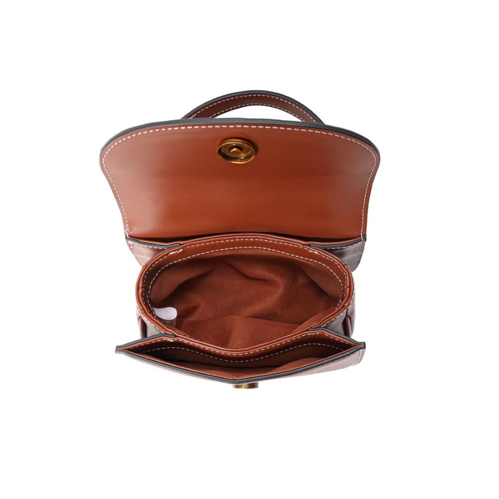 Bolsa Transversal Santa Lolla Marrom Pespontos