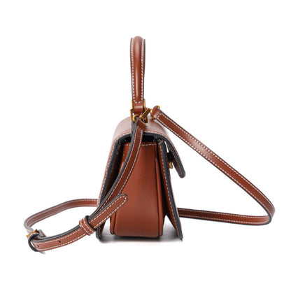 Bolsa Transversal Santa Lolla Marrom Pespontos