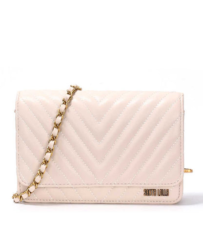 Bolsa Transversal Santa Lolla Off White Matelassê Correntes