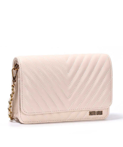 Bolsa Transversal Santa Lolla Off White Matelassê Correntes