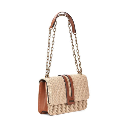 Bolsa Transversal Santa Lolla Palha Alça Corrente