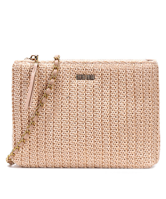 Bolsa Transversal Santa Lolla Palha Tramado Correntes