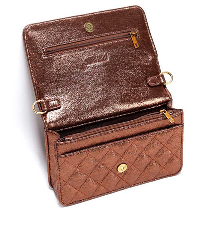 Bolsa Transversal Santa Lolla Pequena Metalizada Bronze