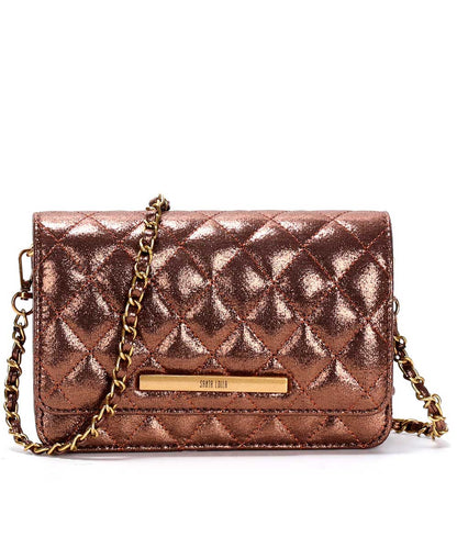 Bolsa Transversal Santa Lolla Pequena Metalizada Bronze