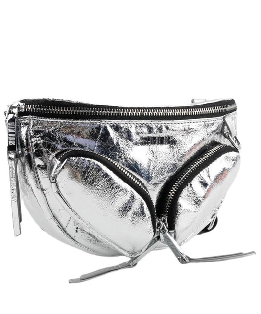 Bolsa Transversal Santa Lolla Prata Metalizada Pequena