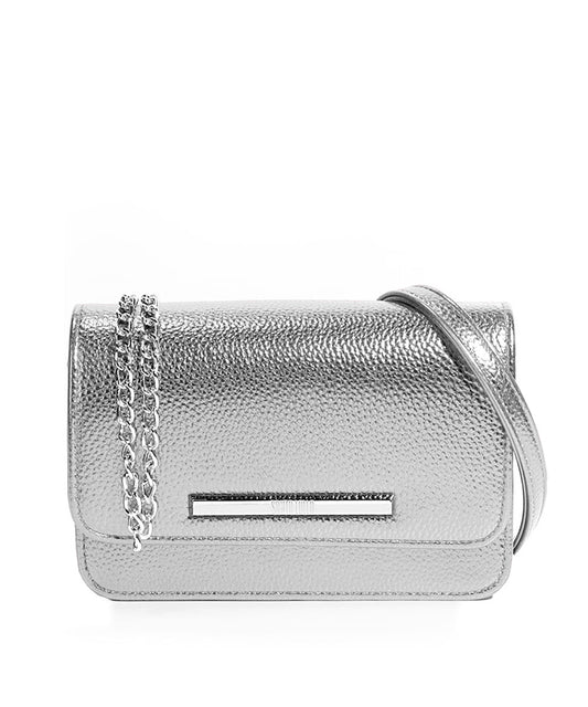 Bolsa Transversal Santa Lolla Prata Metalizado