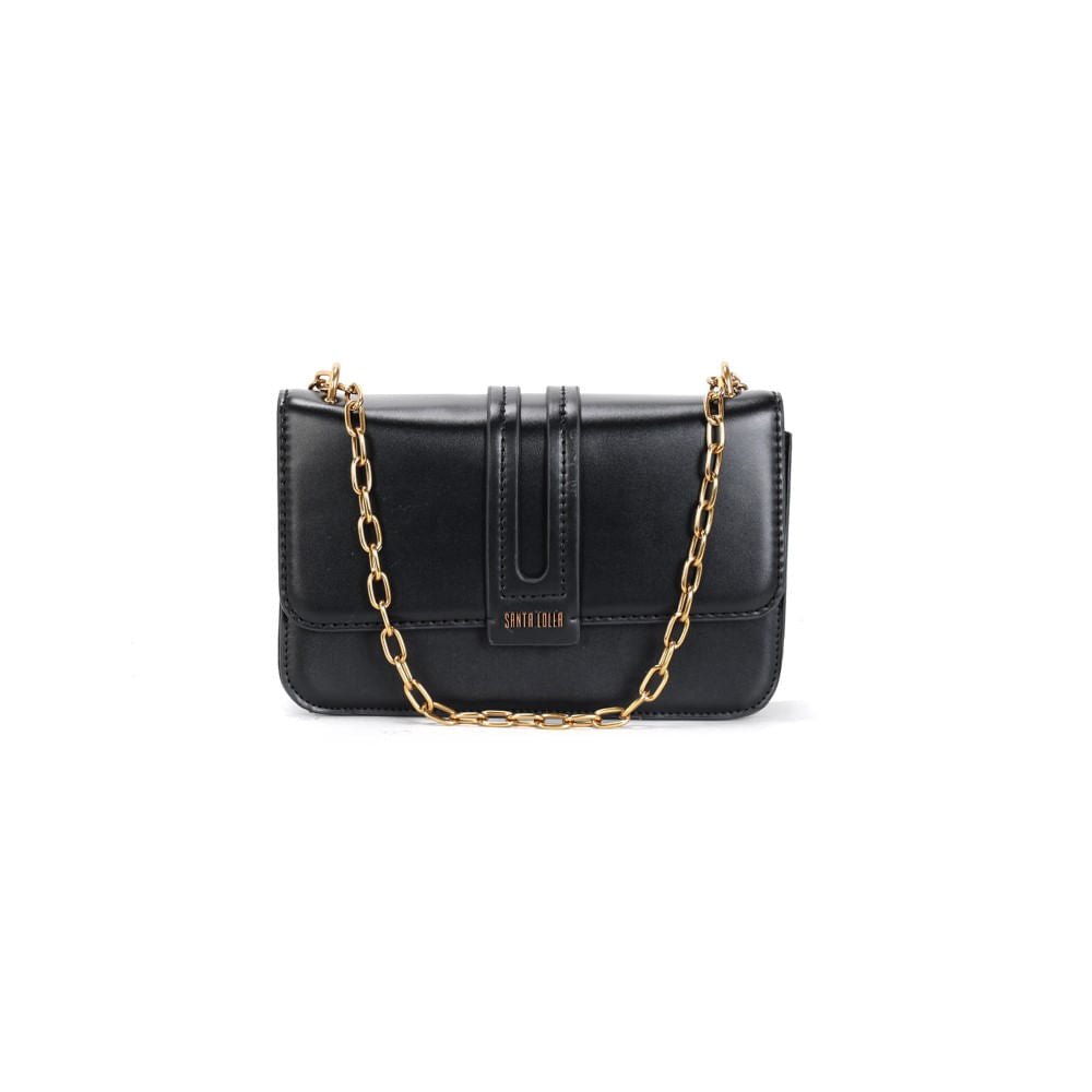 Bolsa Transversal Santa Lolla Preta Alça Correntes