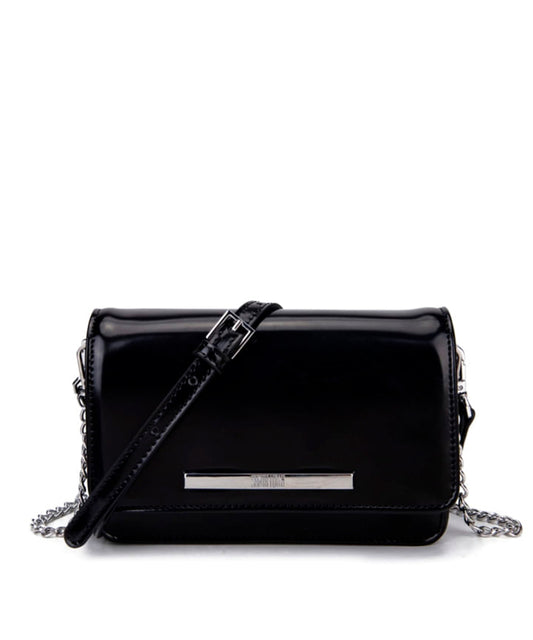 Bolsa Transversal Santa Lolla Preta Alça Correntes