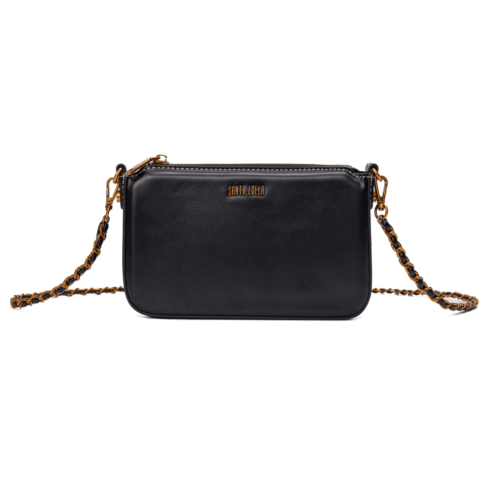 Bolsa Transversal Santa Lolla Preta Alça Correntes