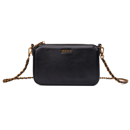 Bolsa Transversal Santa Lolla Preta Alça Correntes