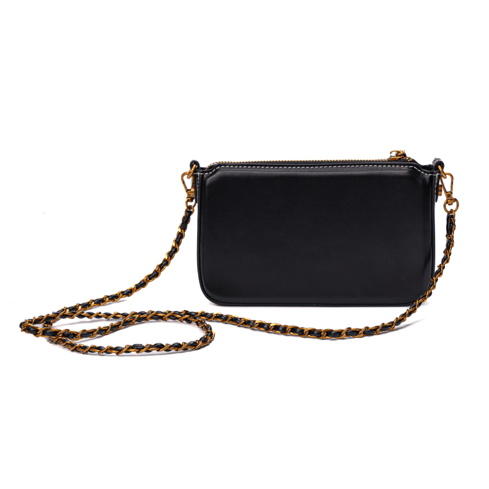 Bolsa Transversal Santa Lolla Preta Alça Correntes