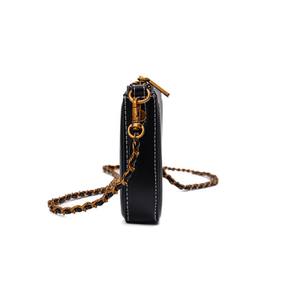 Bolsa Transversal Santa Lolla Preta Alça Correntes