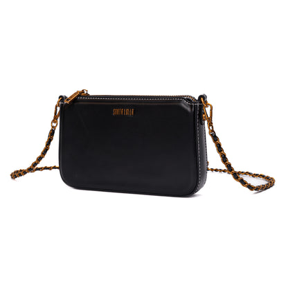 Bolsa Transversal Santa Lolla Preta Alça Correntes