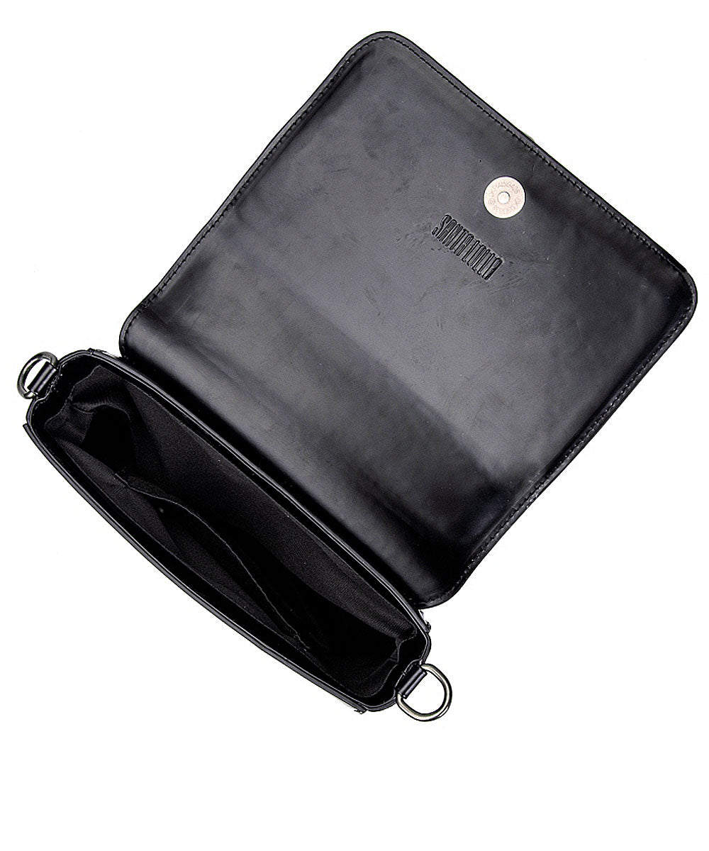 Bolsa Transversal Santa Lolla preta Alça Mão