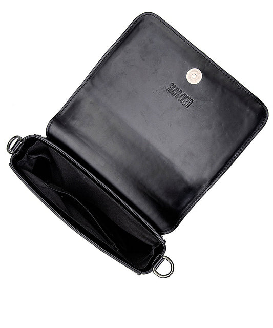 Bolsa Transversal Santa Lolla preta Alça Mão