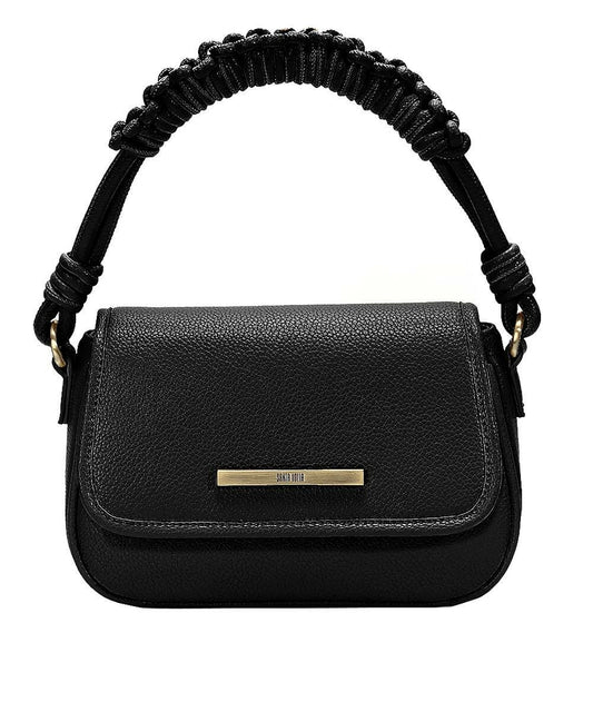 Bolsa Transversal Santa Lolla Preta Alça Tramada