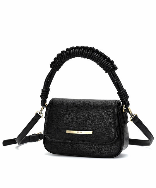 Bolsa Transversal Santa Lolla Preta Alça Tramada