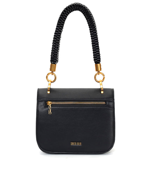 Bolsa Transversal Santa Lolla Preta Alça Trançada