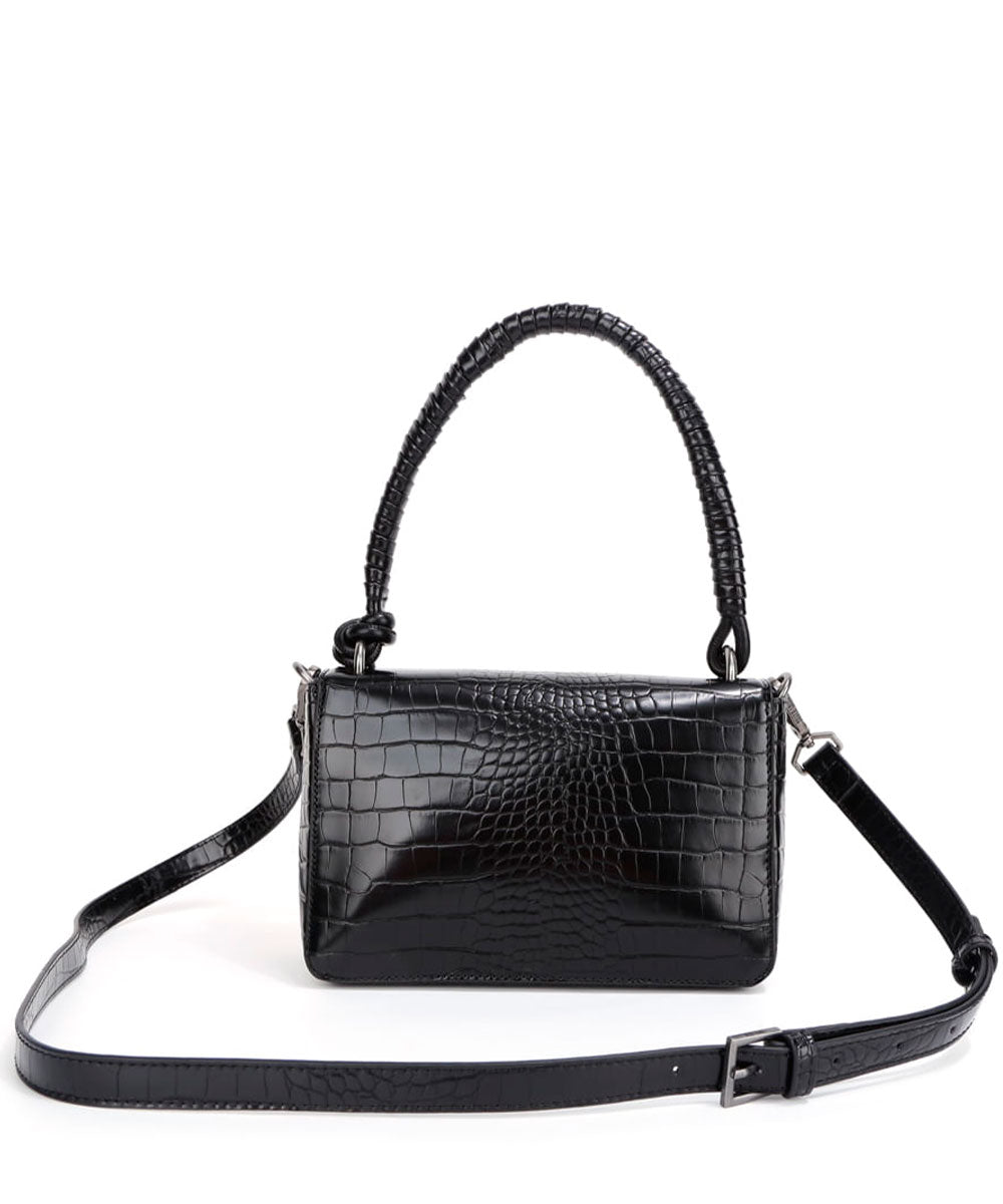 Bolsa Transversal Santa Lolla Preta Brilho