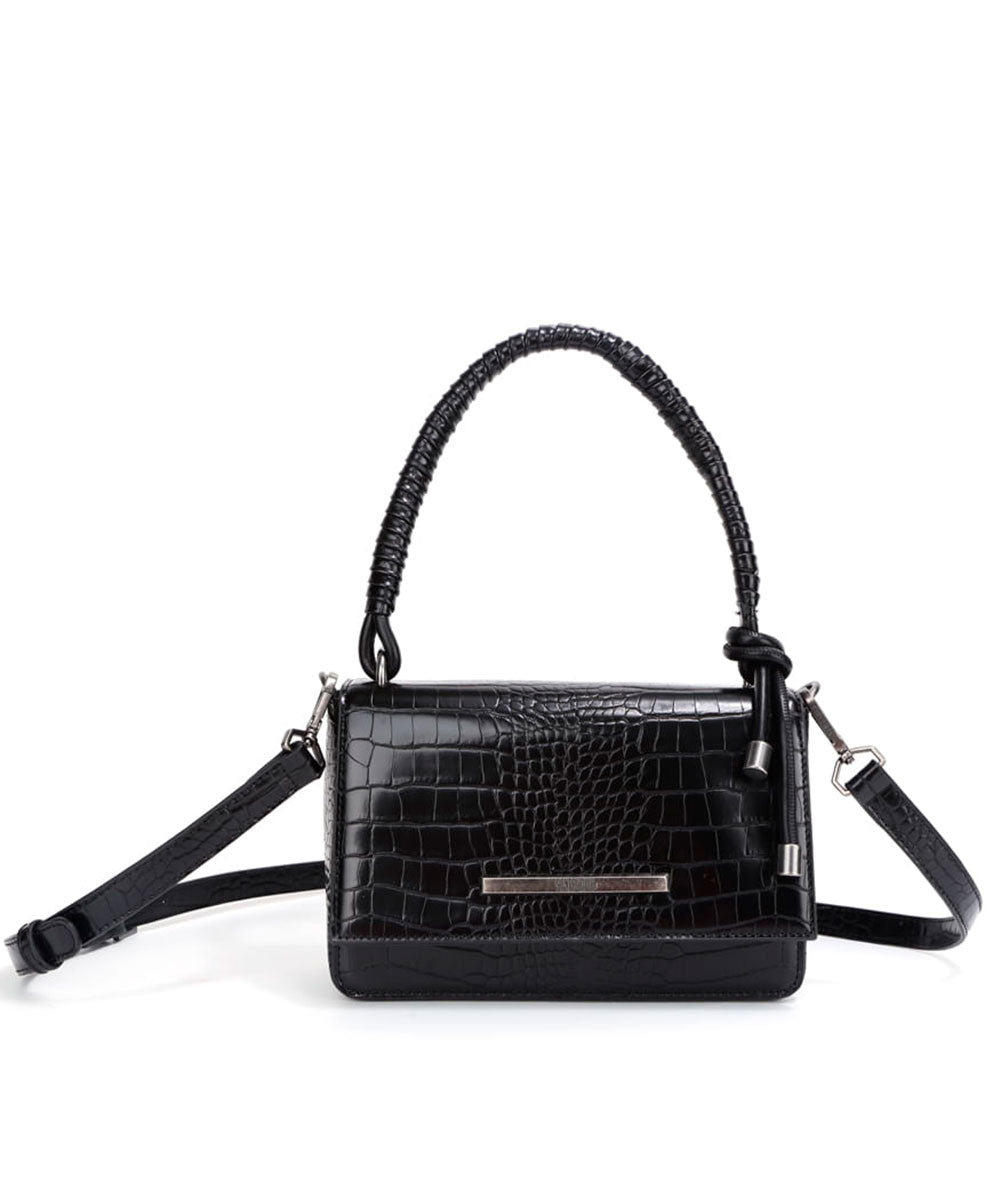 Bolsa Transversal Santa Lolla Preta Brilho