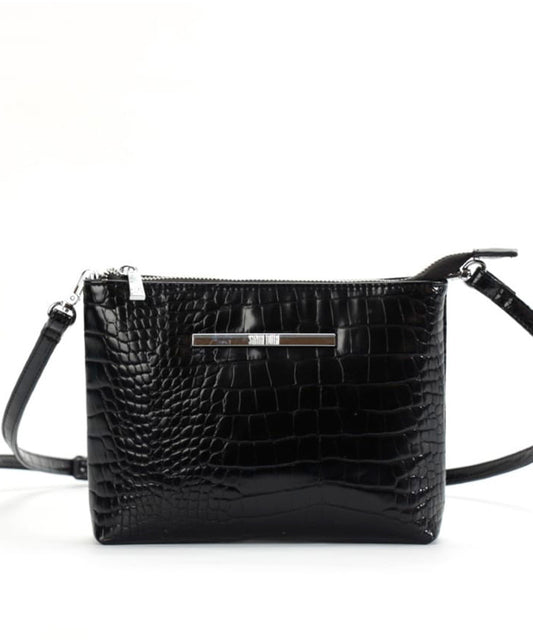 Bolsa Transversal Santa Lolla Preta Brilho