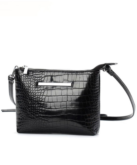 Bolsa Transversal Santa Lolla Preta Brilho