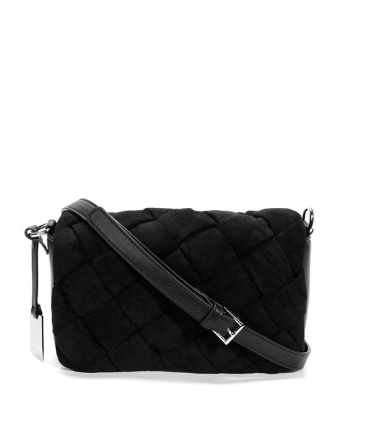 Bolsa Transversal Santa Lolla Preta Camurça Tramada