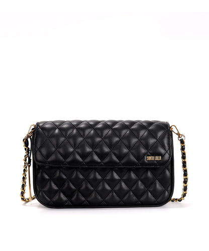 Bolsa Transversal Santa Lolla Preta Corrente Matelassê