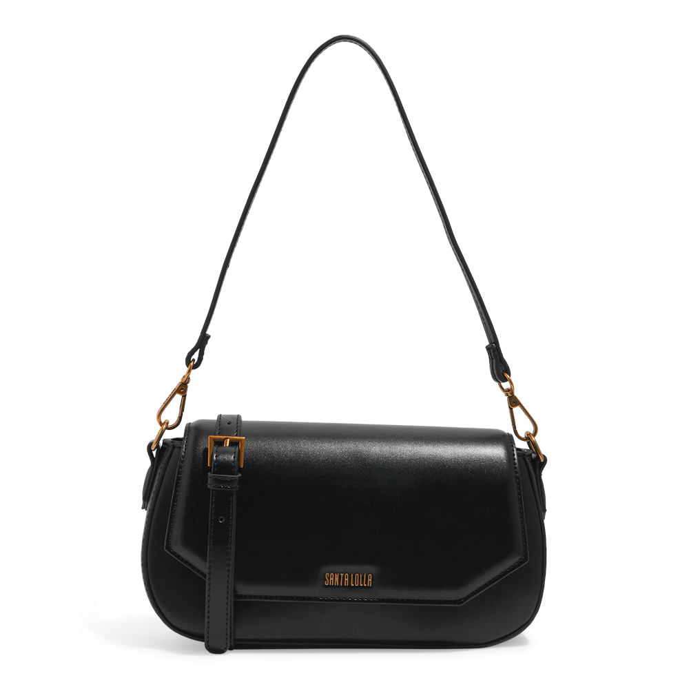 Bolsa Transversal Santa Lolla Preta Elegante E Versátil