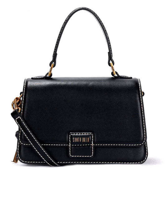 Bolsa Transversal Santa Lolla Preta Pesponto