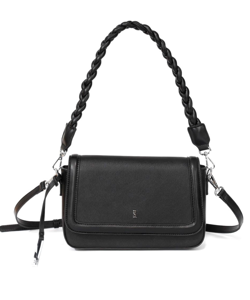 Bolsa Transversal Santa Lolla Preta Trançada