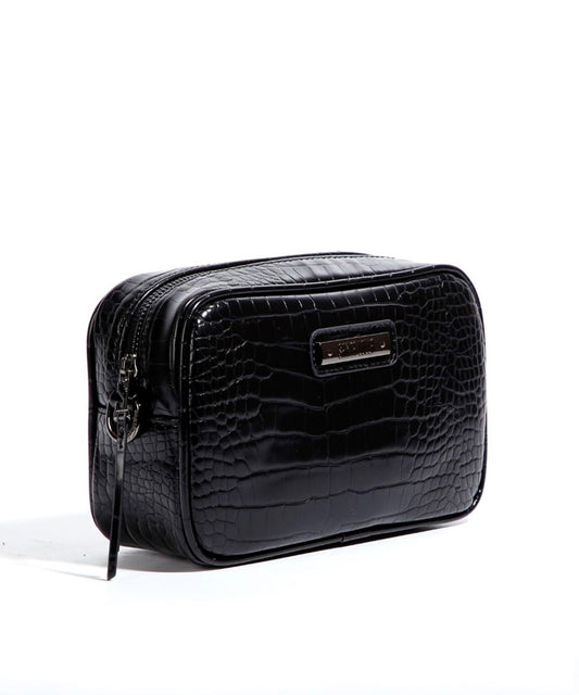 Bolsa Transversal Santa Lolla Preta Verniz