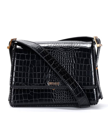 Bolsa Transversal Santa Lolla Preto Brilho