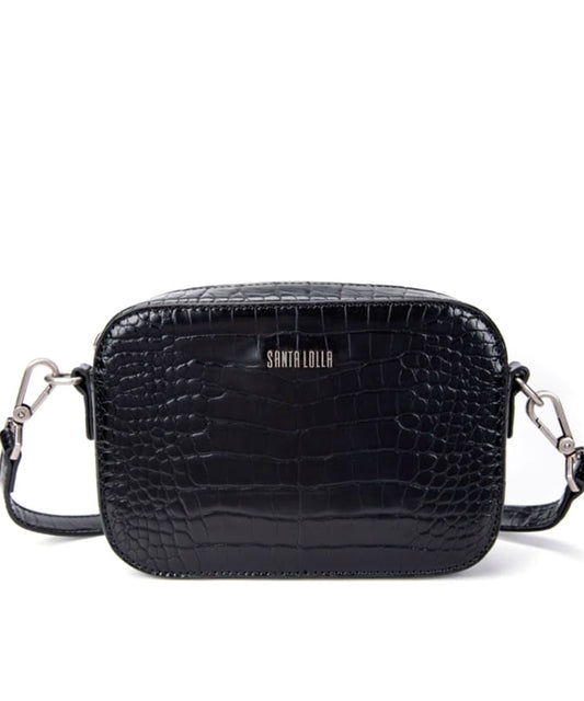 Bolsa Transversal Santa Lolla Preto Brilho