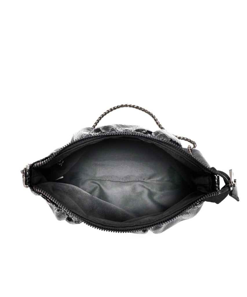 Bolsa Transversal Santa Lolla Preto Metalizado