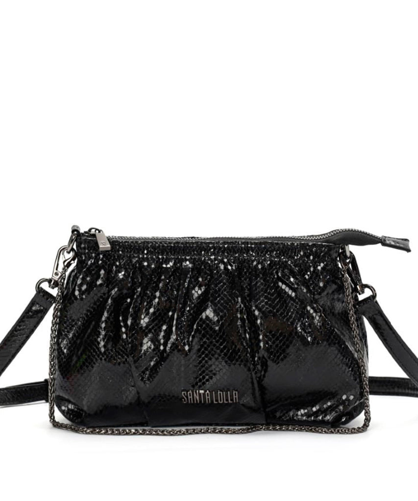 Bolsa Transversal Santa Lolla Preto Metalizado