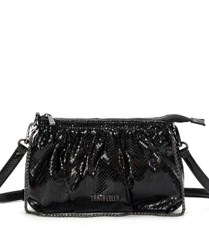 Bolsa Transversal Santa Lolla Preto Metalizado