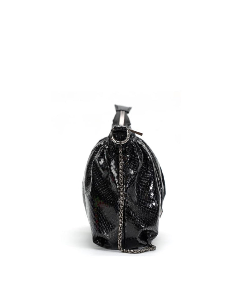 Bolsa Transversal Santa Lolla Preto Metalizado