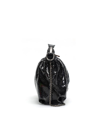 Bolsa Transversal Santa Lolla Preto Metalizado