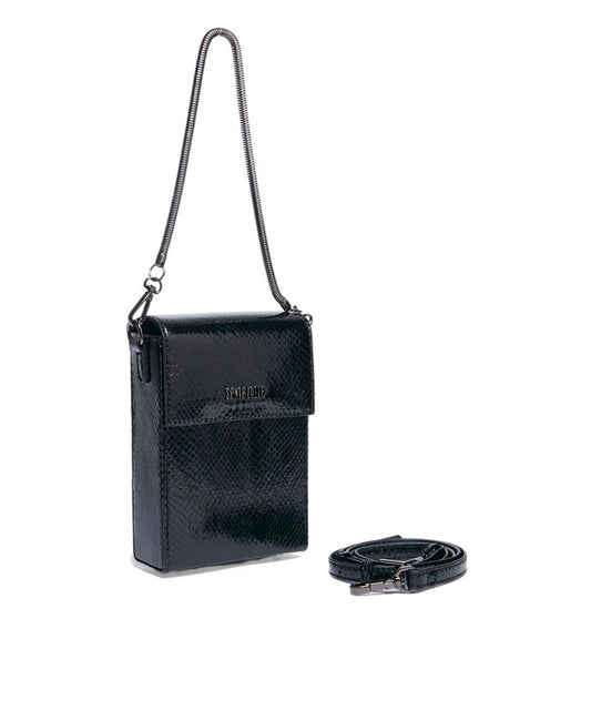 Bolsa Transversal Santa Lolla Preto Metalizado